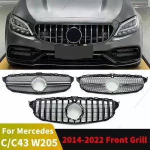 자동차 그릴망 튜닝 메르세데스 벤츠 호환 W205 C205 쿠페 S205 C43 2014- 튜닝용 GTR GT 다이아몬드 AM 프