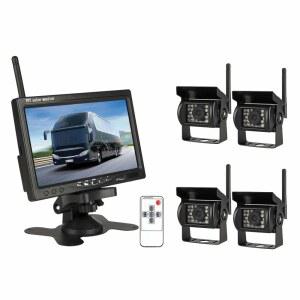 EverSECU 4pcs 무선 차량 백업 카메라 플러스 7인치 RV / SUV 밴 픽업 트럭 트레일러 후방 측면 전면 뷰 시스템 전환 가능