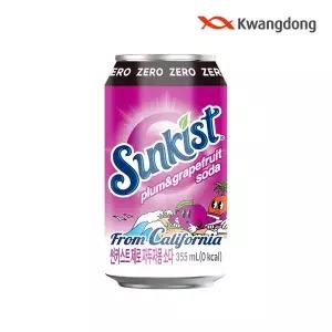 [광동제약][무료배송] 썬키스트 자두자몽 제로 355ml 24입