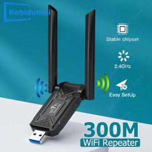 300Mbps 무선 USB WiFi 리피터 2.4G 익스텐더 호 증폭기 부스터 장거리 라우터  네트워크