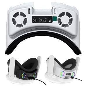 VR 냉각 팬 페이스 커버 메타 퀘스트 3용 누출  코 패드가 있는 RGB 라이트 쿨 마스크가