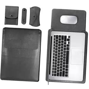 [골드스마일]노트북 인조가죽 파우치 37x28cm 챠콜 세트