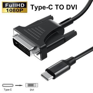 전체 1080P USB C-DVI 케이블 -C 24+1 변환기 어댑터(PC 노트북 태블릿 휴대폰-TV 모니터 프로젝터 화면)