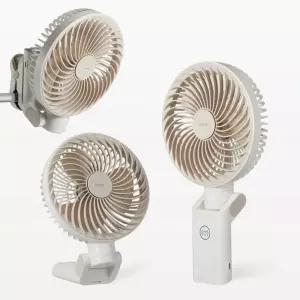 프롬비 빅팬 자동회전 무선 자석 집게형 휴대용 탁상선풍기 FG259 크림베이지