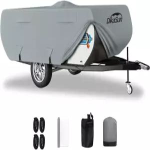 디카선 팝업 캠핑카 커버 8피트-10인치 7겹 방수 텐트 트레일러 모터 홈용 안티 UV 접이식 RV