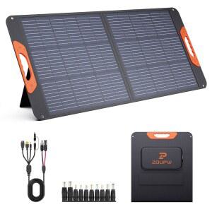 JACKERY 300 /ECOFLOW RIVER /ANKER / BLUETTI IP67 캠핑용 ZOUPW 100W 휴대용 태양광 패널 5-IN-1 케이블 23.5% 효율의 모노 접이식 충전기 RV 오프 그리드 비상 전원 방수 기능 포함