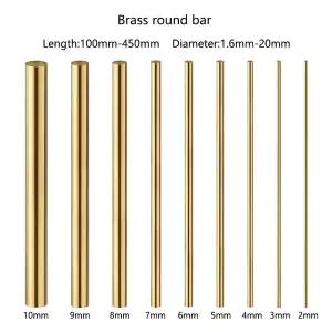 동파이프 구리 1-10pcs 직경 1.6-20mm 황동 막대 라운드 바 길이 100-450mm 스틱 칼 손잡이 부품 diy 액세