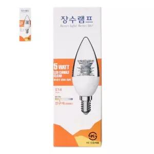 볼 장수램프 LED촛대구 5W E14 전구색(투명)3000K