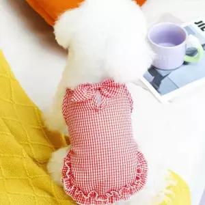 반려견 여름 데일리 리본 포인트 시원한 나시 스커트