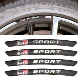 Toyota Yaris CH R RAV4 Corolla Hilux GR Gazoo 레이싱 스티커 액세서리 용 4Pcs 알루미늄 스포츠 로고 자