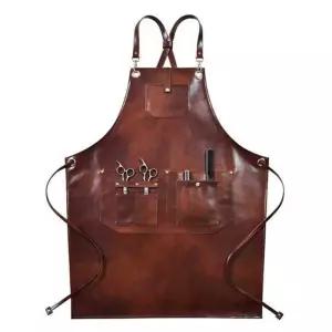 바버샵 가죽 앞치마 캔버스 염색보 유니폼 레더 미용사 남성