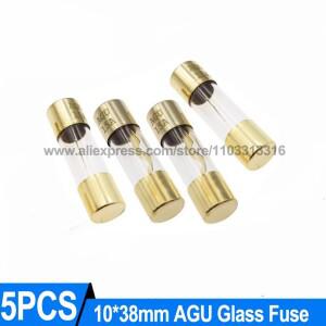 5개입 1038MM 금도금 유리 AGU 퓨즈 10A 15A 20A 25A 30A 40A 50A 60A 70A 80A 자동차 오디오 앰프용 차량