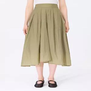 [쉬즈미스]SWWSKP22110/플리츠 플레어 롱 스커트_CC