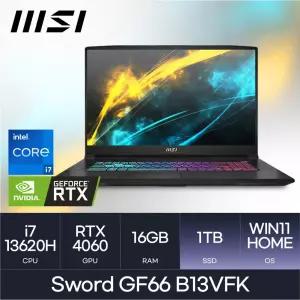 MSI 게이밍노트북 i7 / 4060 / GF66 B13VFK Win11 l (D5-16GB / 1TB) 마우스 HMC