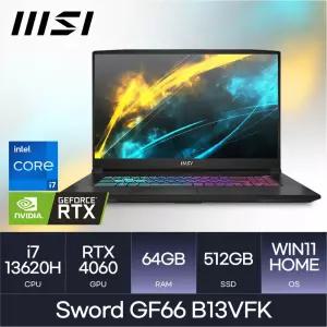MSI 게이밍노트북 i7 / 4060 / GF66 B13VFK Win11 l (D5-64GB / 512GB) 마우스 HMC