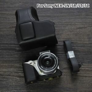 [호환품]소니호환 NEX 5T 카메라 가방 숄더 가죽 케이스 Nex-5N 미러리스 싱글 PU 5R 5C 보호 커버 18-55mm