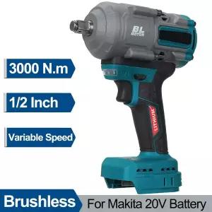 전동라쳇 충전식 임팩 드릴 무선 브러시리스 전기 임팩트 렌치 1/2 3000N.m 토크 Makita 20V 배터리 용 자