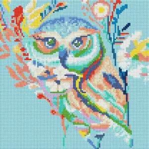 TBZ 꽃과 부엉이 (캔버스) 보석십자수 30x30