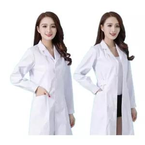 여성 약사가운 고급 슬림핏 허리라인 화이트 병원 의료진 유니폼