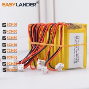 10개/몫 3.7V 1800mAh 803450 JST2.54 2P 리튬 이온 폴리머 배터리