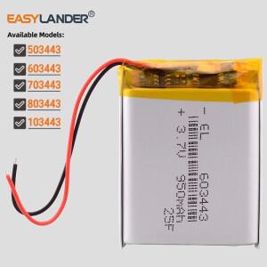 603443 3.7V 950mAH 583443 폴리머 리튬 이온 / 리튬이온 배터리