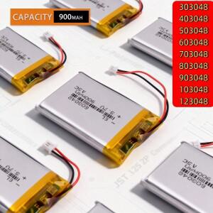 JST 1.25 2P 3.7V 900mAh 리튬 폴리머 배터리 벌크 팩 303048