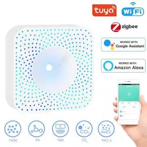 동작감지센서 재실감지기  투야 WIFI/지그비 스마트 공기질 모니터 박스 VOC HCHO PM2.5 가스 감지기 온도