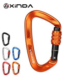 XINDA 암벽 등반 카라비너 25KN  맥세이프호환 D 모양 버클 나사 잠금 스프링 장착 게이트 알루미늄 야외