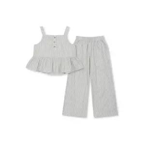 TOPTEN KIDS 여아) 스퀘어넥 반버튼 민소매 우븐 셋업_MKF2IP2011 MKF2IP2011