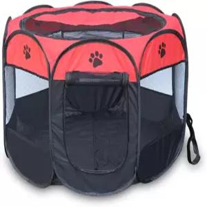 접이식 개 고양이 놀이펜 휴대용 우리 실내 야외 에어 및 운동 애완동물 텐트 하우스 놀이터 위한 탈착식