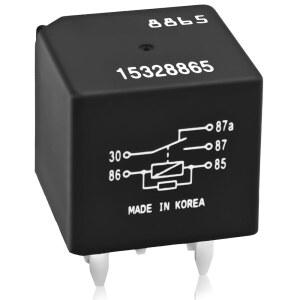 릴레이 15328865-12V 40A 5핀 릴레이, 쉐보레 GMC GM 뷰익 냉각수 온도 센서 및 팬 제어에 적합, 12193602, 15-81106, 96263403 교체