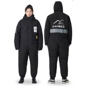 방한복 겨울 배달복 전신 남녀공용 빅사이즈 패딩 레드 롱코트 라이딩 자동차 배달