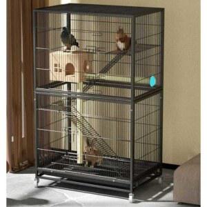 다람쥐 케이지 피그미 반려동물 사육장 더블 우드 600모델 화이트세트1 이중마우스 60X40X120CM 하늘 친칠라