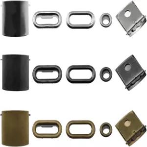 Yangz 24 세트 3 가지 색상의 메탈 모자 버클 - 브론즈 실버 화이트 언 소재 조절 가능한 DIY 백팩 스트랩