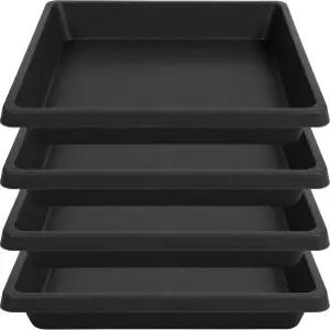 6인치 4팩 정사각형 식물 접시 화분용 트레이 실내외용 물받이 8 10 12 14 16 18 20인치 씨앗 시작 재배