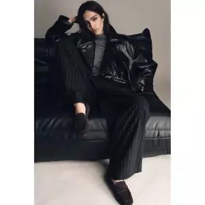 ZARA 스웨이드 로퍼 - 초콜릿 브라운