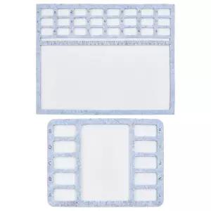 NICEEDED 2팩 대형 직사각형 펠트 비딩 매트 비즈 보드 패드 센티미터 알파벳 눈금 트레이 있는 디자인