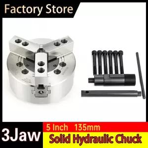 5인치 솔리드 유압 파워 척 3조 오일 압력 척 135mm 기계식 CNC 선반용 A4 플랜지 고정밀