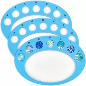 베네크레이트 3Pcs 타원형 펠트 비딩 매트 7x11x0.3인치 비즈 디자인 보드 알파벳 눈금 아트 크래프트