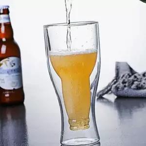 이중유리 맥주컵 400ml 홈카페 카페 맥주잔 이중 유리컵