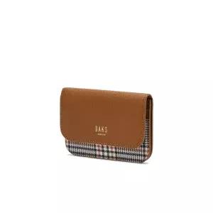 닥스 DAKS WOMENS ACCESSORIES 브라운 가죽배색 체크 2단 카드지갑 DCHO6E968W2 239430