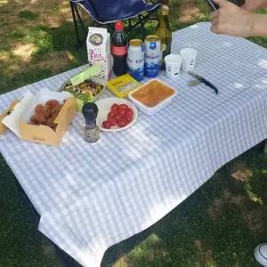 방수 브라운 체크 테이블보 테이블보 방수 6인용 pvc 삼안 PVC