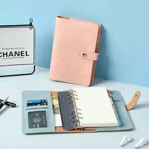 고품질 A6 마카롱 가죽커버 다이어리 노트북 일정정리 학교 업무다이어리 일기장다이어리 업무수첩 WFNUHE