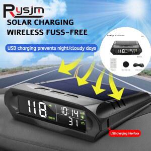 호환 HD X98 솔라 HUD 무선 자동차 업 디스플레이 디지털 GPS 속도계 Km/h MPH 단위 과속 알람 솔라 충전