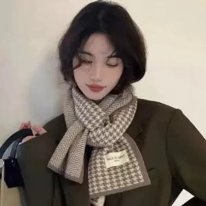 니트목도리 겨울 베이직 니트 체크 울 머플러 공용 커플 목도리