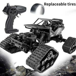 1:14 Rc 크롤러 등반 Rc 자동차 버기 스턴트 자동차 2in1 캐터필러 밴드 트럭 무선 제어 자동차 장난감