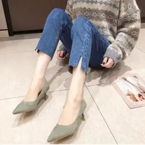 인기 스웨이드 스틸레토 뮬구두 펌프스힐 여자 슈즈