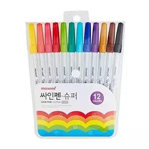 고품질 TBZ 모나미)싸인펜12색세트(0.7mm) 사인펜 필기류 미술용품 수성펜 WFLYVM7