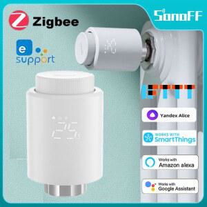 호환 SONOFF TRVZB Zigbee 온도 조절 라디에이터 밸브 음성 EWeLink 앱을 통한 스마트 장면 라디에이터 제어는 Alexa Google 홈과 함께 작동합니다