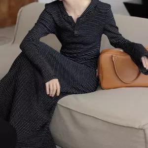 여자 분위기 가을 원피스 스트라이프 니트 봄 A라인 스커트 치마 SPO마켓3